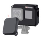 Para Insta360 One R 4K con marco Funda protectora de silicona a prueba de golpes con tapa de lente, 4K Case + Lens Cap