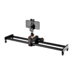 Yelangu L60E 60cm Slide Rail Track + L4 Video de 3 ruedas Dolly con sujeción de teléfono y cabezal