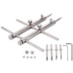 LRT-03 Lente de cámara DSLR profesional Llave inglesa de acero inoxidable Kit de herramientas de reparación abierta con 3 pares de cabezales de repuesto