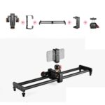 Yelangu L60E 60cm Slide Rail Track + L4 Video de 3 ruedas Dolly con sujeción de teléfono y cabezal - Imagen 3