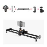 Yelangu L60E 60cm Slide Rail Track + L4 Video de 3 ruedas Dolly con sujeción de teléfono y cabezal - Imagen 3