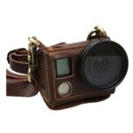 Para GoPro HERO4 Litchi Texture Funda protectora de cuero genuino con eslinga, Litchi Texture (Brown), Litchi Texture (Black)