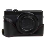 Base de media caja para cámara de cuero PU con rosca de 1/4 de pulgada para Canon G7 X Mark III / G7 X3, For Canon G7 X Mark III / G7 X3