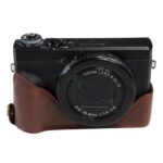 Base de media caja para cámara de cuero PU con rosca de 1/4 de pulgada para Canon G7 X Mark III / G7 X3, For Canon G7 X Mark III