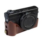 Base de media caja para cámara de cuero PU con rosca de 1/4 de pulgada para Canon G7 X Mark III / G7 X3, For Canon G7 X Mark III - Imagen 4