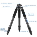 Trípode de cámara de fibra de carbono plegable portátil BEXIN RC294 - Imagen 2