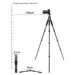 Trípode de cámara de fibra de carbono plegable portátil BEXIN RC294 con cabezal de bola panorámico K44 - Imagen 3