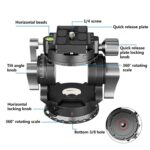 BEXIN DT-03S/S 360 Grados Panorama Heavy Duty Trípode Acción Fluid Drag Head con placa de liberación rápida - Imagen 3