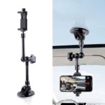 Soporte de abrazadera para teléfono con brazo mágico de fricción articulada con ventosa única de 37cm, 37cm