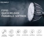 FEELWORLD FSP60 Difusor de liberación rápida parabólico Softbox de 60 cm con soporte Bowens, FSP60 60cm - Imagen 2