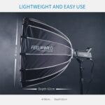 FEELWORLD FSP90 Difusor de liberación rápida parabólico Softbox de 90 cm con soporte Bowens, FSP90 90cm - Imagen 5