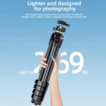 BEXIN TA255-BS30 Portable Collapsible Aluminum Alloy Camera Tripod with Head, TA255-BS30 - Imagen 4