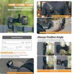 Sunnylife Stretchable Backpack Clip Rotatable Magnetic Mount Action Camera Holder Vlog Mount, For Action Cameras - Imagen 3