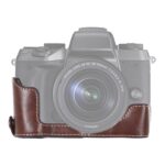 Base de media funda para cámara de cuero PU con rosca de 1/4 de pulgada para Canon EOS M5, For Canon M5