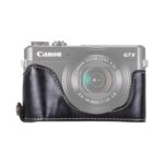 Base de media caja para cámara de cuero PU con rosca de 1/4 de pulgada para Canon G7 X Mark II, For Canon G7X2 - Imagen 2