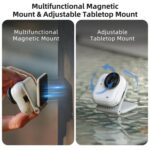 Soporte magnético universal portátil Sunnylife para mesa, con base ajustable y rotación de 180 grados para minicámaras., Universal - Imagen 4