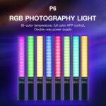 LUXCeO P6 RGB Foto colorida LED Stick Video Light Control de aplicación portátil Luz de relleno LED a todo color, P6 - Imagen 2
