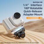 Adaptador de liberación rápida magnético Sunnylife para Insta360 GO Ultra, interfaz de 1/4, adaptador de palo selfie con inclinación ajustable de 180°., AD137 For Insta360 GO Ultra - Imagen 2