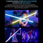 LUXCeO Mood1 Pro, barra LED RGB de 90 cm con efecto de ambiente colorido y ritmo, luz de relleno para vídeo y fotografía, sin trípode. - Imagen 3