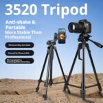 Soporte universal para trípode de selfie en directo 3520 con cabezal y abrazadera para teléfono., 3520 Tripod - Imagen 2