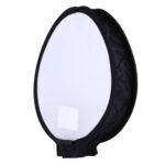 Caja blanda plegable universal con flash de estilo redondo de 30 cm, sin soporte de luz de flash (negro + blanco) - Imagen 3