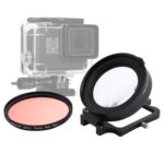Lente macro JSR 58 mm 16X + filtro de buceo rojo con tapa de lente + adaptador de anillo de filtro de lente + cuerda + paño de limpieza para carcasa de buceo GoPro HERO6/5