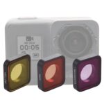 3 en 1 Filtro de lente de color rojo / amarillo / de color púrpura para Gopro Hero6 / 5