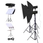 TRIOPO Oubao TTR300W 60x90cm Studio Softbox + 2.8mi Montaje en trípode + 3x E27 150W Bombilla de luz para fotografía Conjunto de iluminación