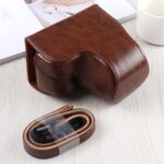 Funda de cuero PU para cámara de cuerpo completo con correa para Sony A6400 / ILCE-A6400, For Sony A6400