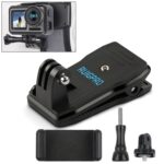 RUIGPRO Mochila con rotación de 360 ​​grados Rec-Mounts Clip Clamp Mount + Abrazadera para teléfono para GoPro HERO9 Black / HERO8 Black /7/6/5/5 Session /4 Session /4/3+ /3/2/1, DJI Osmo Action, Xiaoyiy otras cámaras de acción, Rec-Mounts+Clamp