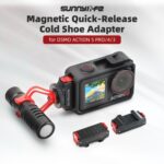 Adaptador de zapata fría de liberación rápida magnética para cámara de acción, luz de relleno, adaptador de micrófono para DJI Osmo Action 5 Pro/4/3 Sunnylife, AD938 For DJI Osmo 360 / Action 5 Pro - Imagen 3