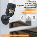 Adaptador de rótula magnética de liberación rápida Sunnylife con soporte giratorio de 360° y ventosa para DJI Osmo 360 / Action 5 Pro / 4 / 3, For DJI Osmo 360 / Action 5 Pro / 4 / 3 - Imagen 3