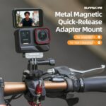 Adaptador magnético de liberación rápida de metal Sunnylife para cámara de acción, soporte plegable para cámara, adaptador de 1/4 para Insta360 X5 / Ace / Ace Pro 2 / 1, AD020 For Insta360 X5 / Ace / Ace Pro 2 / 1 - Imagen 3