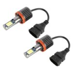 2 PCS DC12-24V / 10.5W Luces antiniebla de doble color para automóvil con 24LED SMD-3030 y corriente constante, embalaje en caja, H11