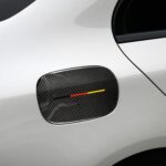 Etiqueta engomada decorativa de la tapa del tanque de combustible de fibra de carbono del coche para mercedes-benz Clase C W205 2015-2018, unidad universal izquierda y derecha, Fuel Tank Cap - Imagen 5