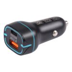 QC USB + USB-C / Type-C Dual Ports Cargador de coche de carga rápida con apertura luminosa