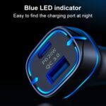 QC USB + USB-C / Type-C Dual Ports Cargador de coche de carga rápida con apertura luminosa - Imagen 4