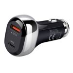 YSY-312PD QC3.0 USB + PD 18W USB-C / Type-C Dual Ports Cargador de coche de carga rápida, PD 18W