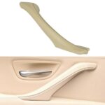 Conjunto de manija de puerta interior del lado derecho de cuero de coche 51417225854 para BMW 5 Series F10 / F18 2011-2017, Right Side (Beige)
