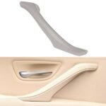 Conjunto de manija de puerta interior del lado derecho de cuero de coche 51417225854 para BMW 5 Series F10 / F18 2011-2017, Right Side (Grey)
