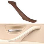 Conjunto de manija de puerta interior del lado derecho de cuero de coche 51417225854 para BMW 5 Series F10 / F18 2011-2017, Right Side (Wine Red)