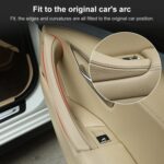Conjunto de manija de puerta interior del lado derecho de cuero de coche 51417225854 para BMW 5 Series F10 / F18 2011-2017, Right Side (Grey) - Imagen 5