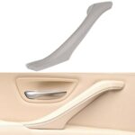 Conjunto de manija de puerta interior del lado izquierdo de cuero del coche 51417225854 para BMW 5 Series F10 / F18 2011-2017, Left Side (Grey)