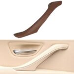 Conjunto de manija de puerta interior del lado izquierdo de cuero del coche 51417225854 para BMW 5 Series F10 / F18 2011-2017, Left Side (Wine Red)