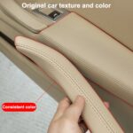 Conjunto de manija de puerta interior del lado izquierdo de cuero del coche 51417225854 para BMW 5 Series F10 / F18 2011-2017, Left Side (Grey) - Imagen 4