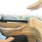 Conjunto de manija de puerta interior del lado izquierdo de cuero del coche 51417225854 para BMW 5 Series F10 / F18 2011-2017, Left Side (Creamy-white) - Imagen 7