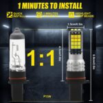 DC9-36V 30W 3000LM IP65 Coche LED Luz antiniebla de doble color con lámpara 30LEDs SMD-2525, 2 PCS V6 P13W - Imagen 3