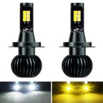 DC9-32V / 3000LM / 30W / 6000K+3000K IP65 Luz antiniebla LED de doble color para automóvil con cuentas de lámpara CSP de 12 LED, 2 PCS EV15 H1, 2 PCS EV15 H3, 2 PCS EV15 H7