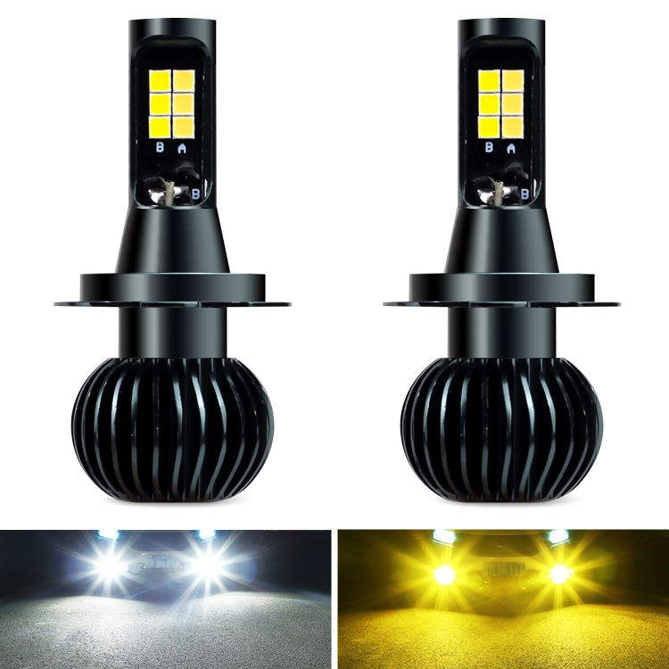 EDA001929803A.jpg DC9-32V / 3000LM / 30W / 6000K+3000K IP65 Luz antiniebla LED de doble color para automóvil con cuentas de lámpara CSP de 12 LED, 2 PCS EV15 H1, 2 PCS EV15 H3, 2 PCS EV15 H7 - Imagen 1
