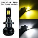 DC9-32V / 3000LM / 30W / 6000K+3000K IP65 Luz antiniebla LED de doble color para automóvil con cuentas de lámpara CSP de 12 LED, 2 PCS EV15 H1, 2 PCS EV15 H3, 2 PCS EV15 H7 - Imagen 2